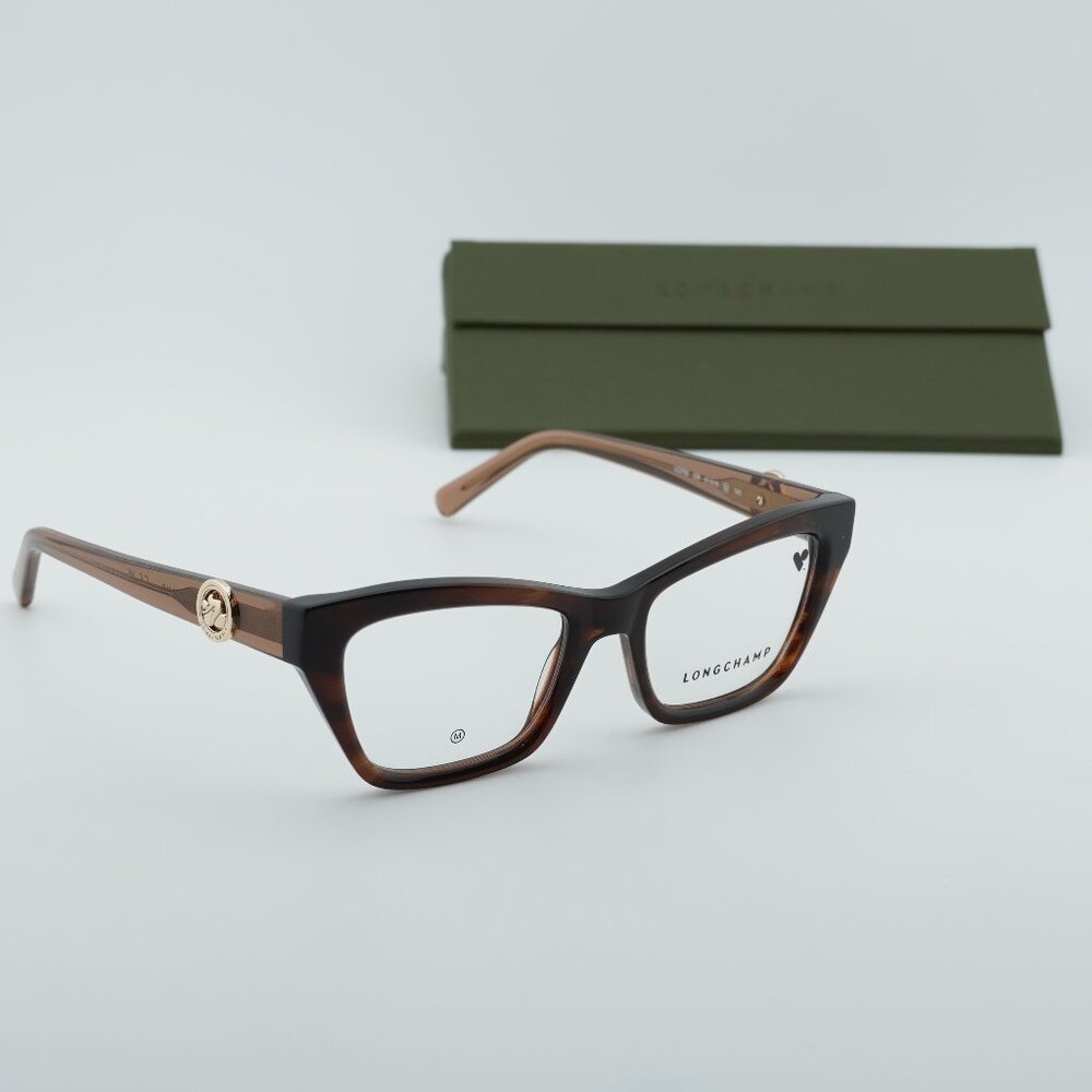 Longchamp LO2762 238 Cat Eye Eyeglasses 51mm - Brown Horn